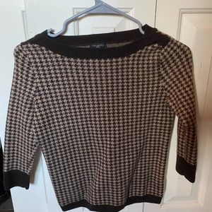 Talbots petites tan and brown sweater
